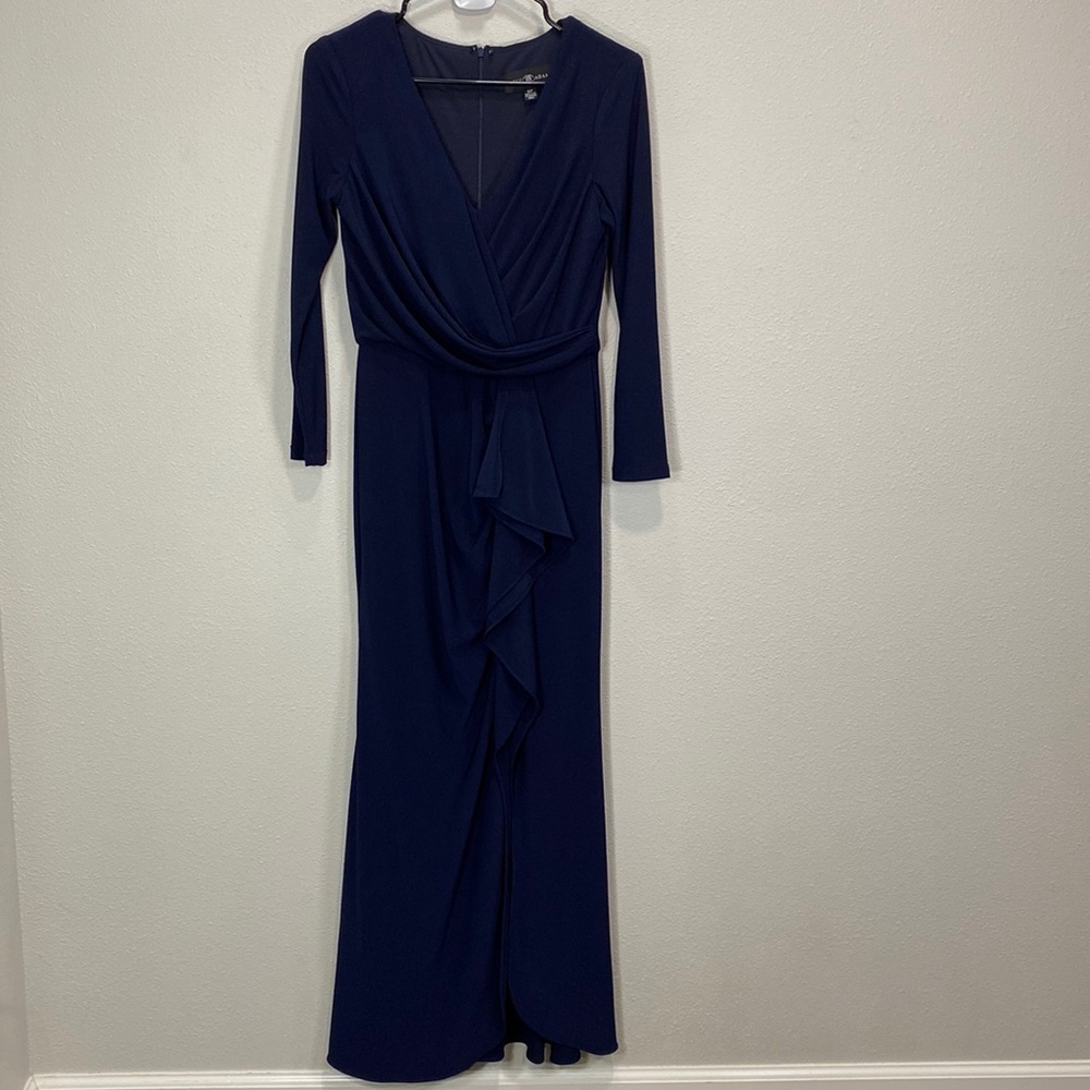 Betsy & Adam gown‎ navy blue maxi